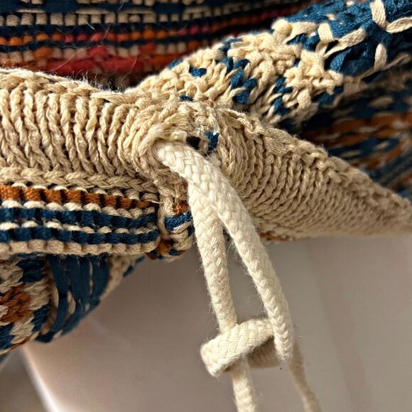 Lou & Grey Knit Crochet Cropped Sweater Top Multicolor Boho Drawstring Oversized - Picture 11 of 12